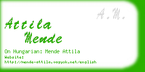 attila mende business card